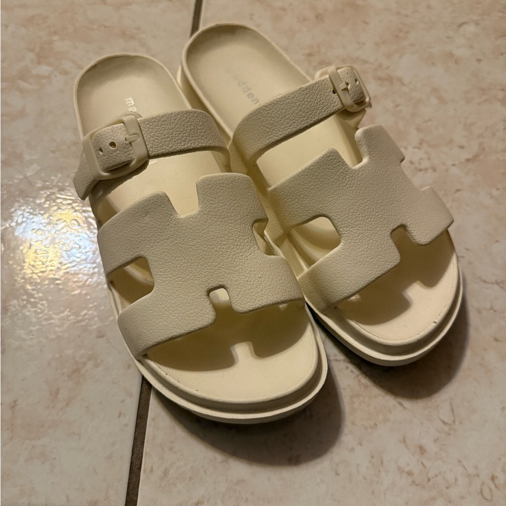 Madden Girl Cream Sandals